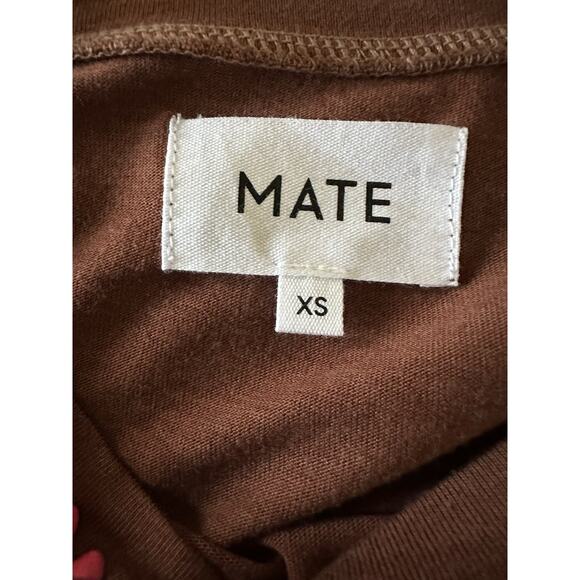 MATE the Label Long Sleeve Tencel Sleep Tee Color Cocoa Size XS - Picture 5 of 8